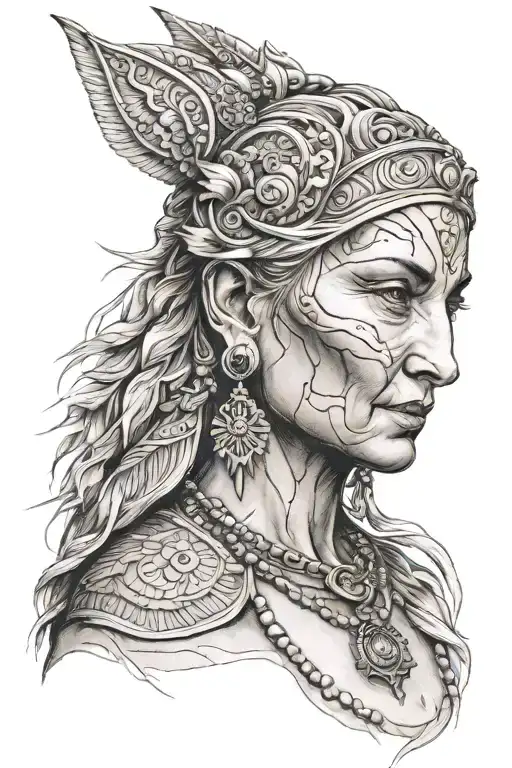 Ancient Woman Face