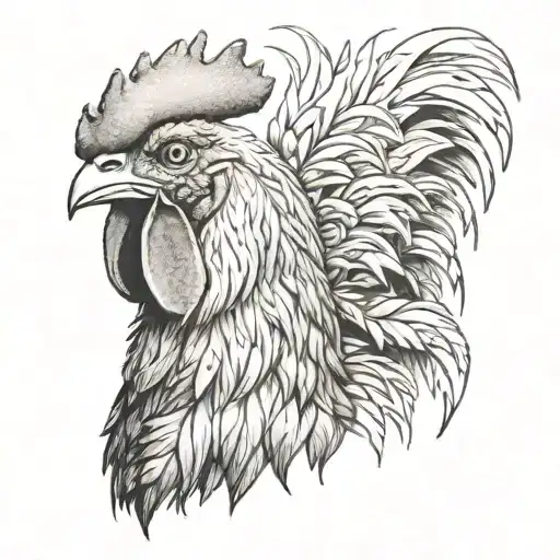 Dog And Rooster Head