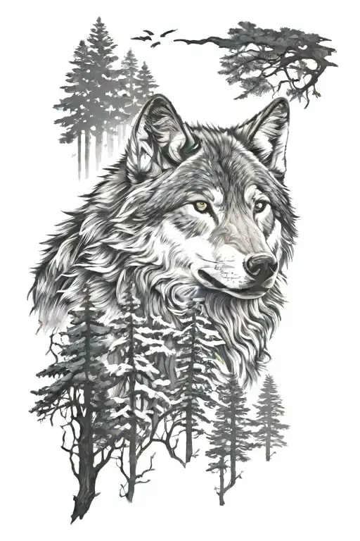 Wolf Howl Moving In The Forest