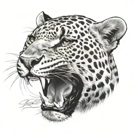 Roaring Leopard Head
