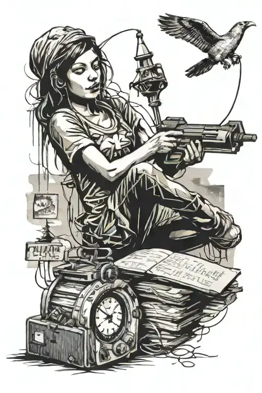 Persistence Of Memory And Banksy Girl