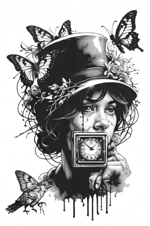 Persistence Of Memory And Banksy Girl