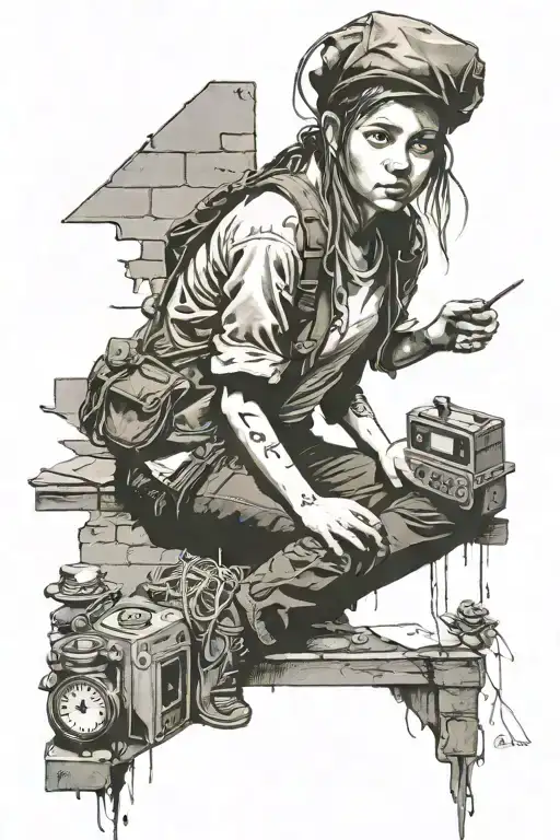 Persistence Of Memory And Banksy Girl