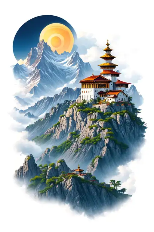 Sapanta Peri Monastery And Mountain Range Made