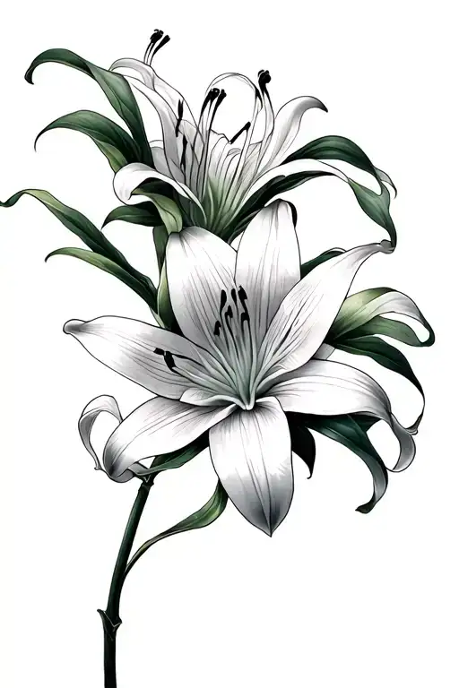Spider Lily With Thin Lines On The Ribs