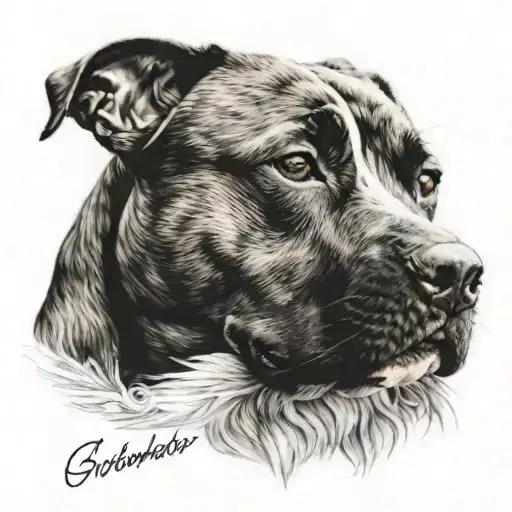 Brindle Staffy And White