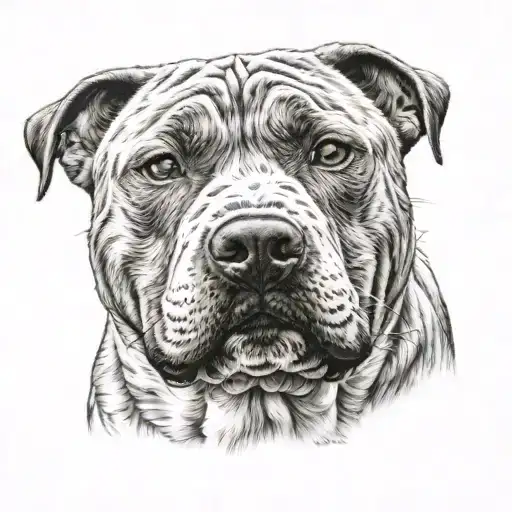 Staffy And White