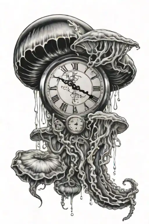 Big Jellyfish And One Melting Clock