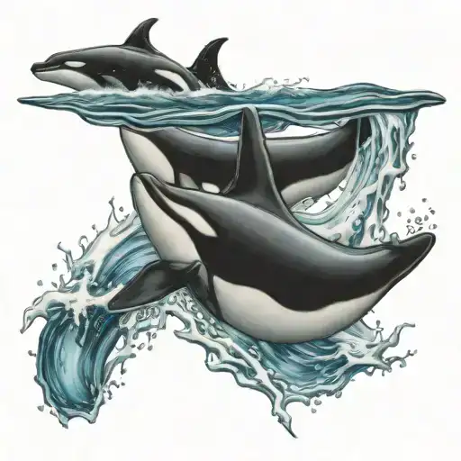 Uzamaki Spiel With Orcas Swimming