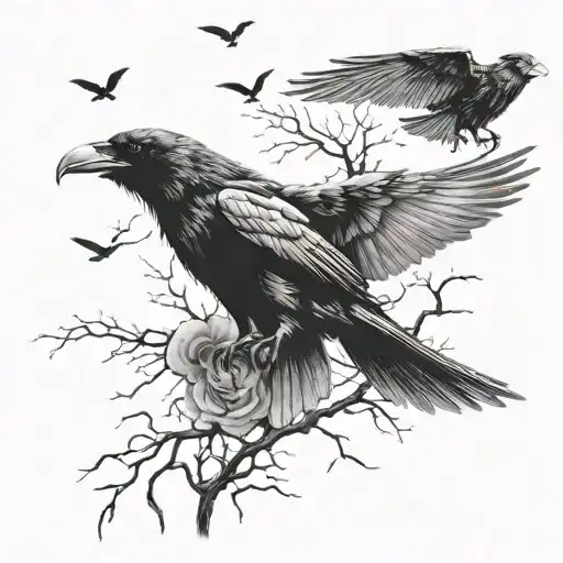 Death And Crows Flying