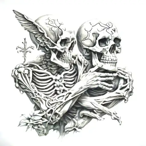 Representation Of Life And Death Sitting On The Arm