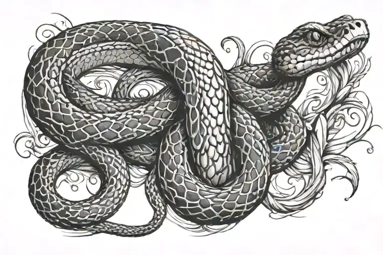 Snake In Doodle Art