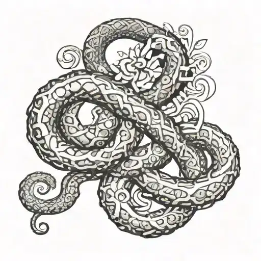 Incorporate Traditional Tahitian Symbols Into A Serpent Design