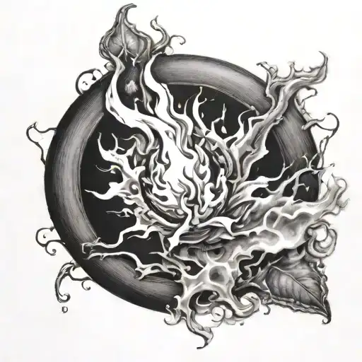 Small Flame Spark In A Black Circle