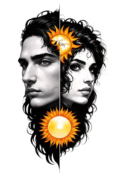 Can You Generate Me 2 Suns With The Names Sergio And Michell In Each One