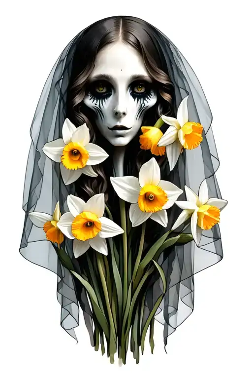 Mari Lwyd Daffodils In Veil