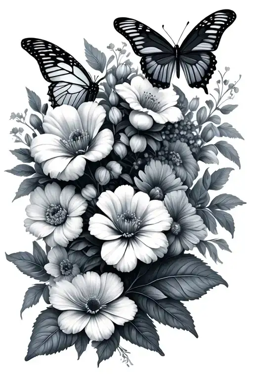 Flowers And Butterflies