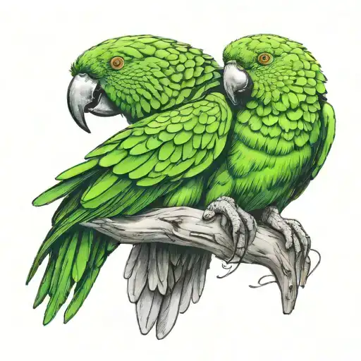 Green Parrot Wings Neck