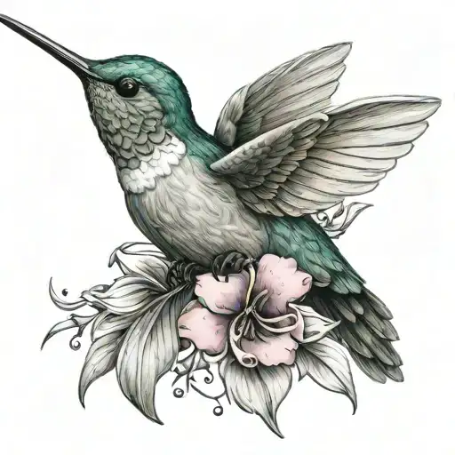 Hummingbird With Breast Cancer Ribbon