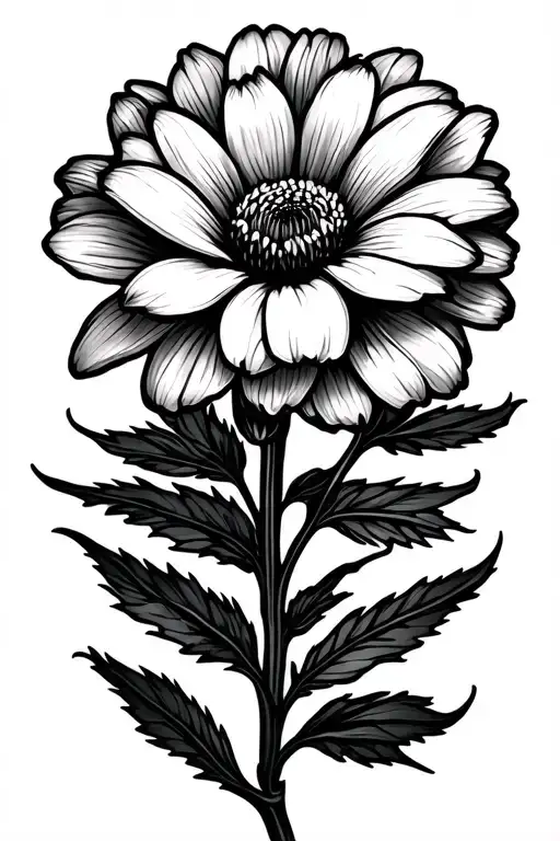 A Flower Outline With No Petals Filled In It