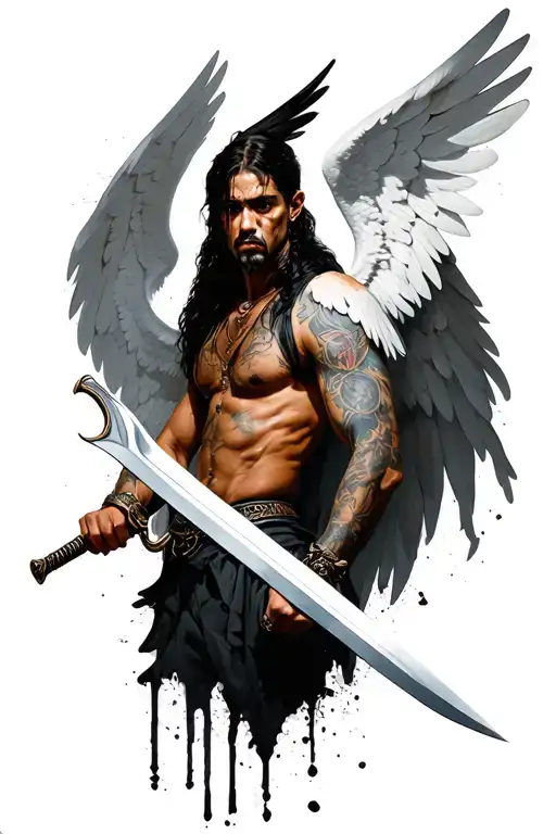 Gangster Fallen Angel Holding A Sword