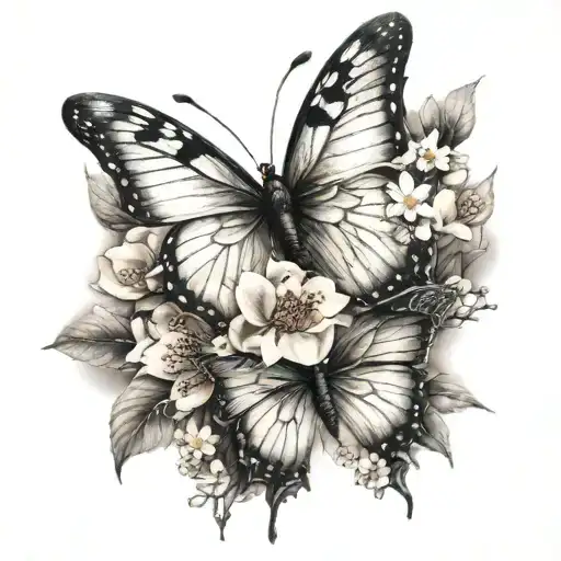 Butterfly With Cherry Blossom Wings