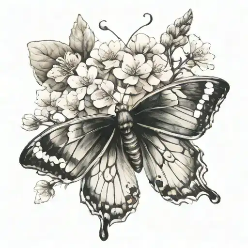 Butterfly Made With Cherry Blossom Wings