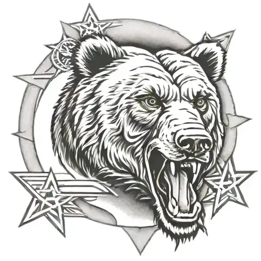 Star With Chicago Bears Logo Incorporated Within