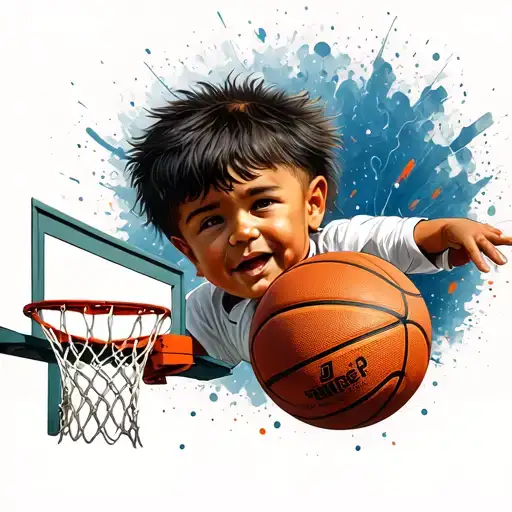 Little Boy Basketball Hoop Dreams Imagination Creativity