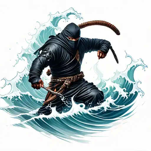 Ninja And Water Waves
