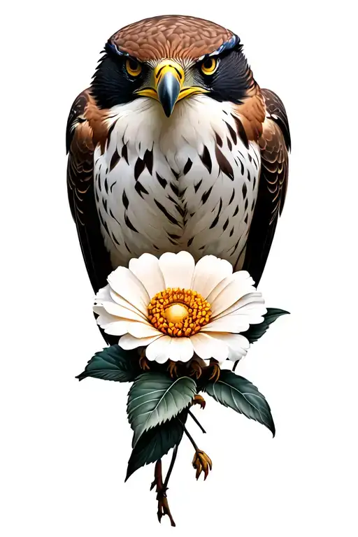 Hawk And Marigold Flower
