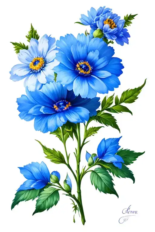 Simple Flowers Country Sapphire