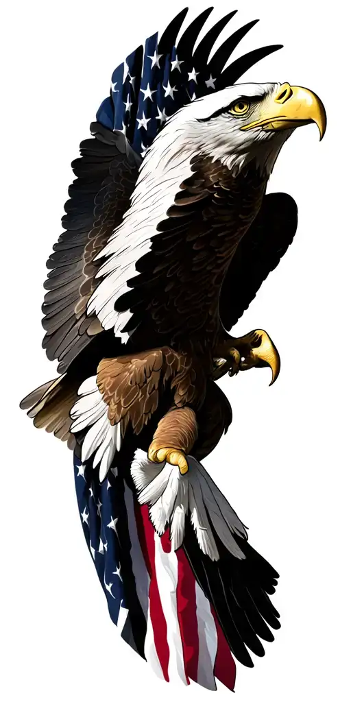 American Flag And Bald Eagle