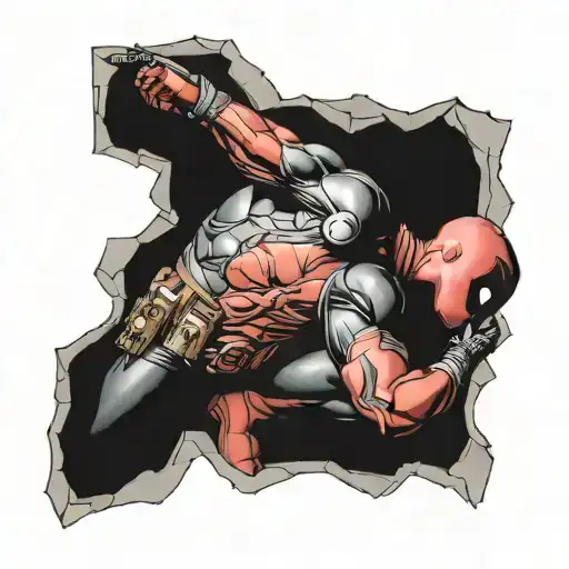 Deadpool Breaking Through Wall