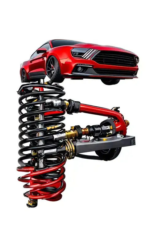 Shoulder To Elbow Photo Realistic View Of A Car Suspension System And Car Parts Accurately Placed