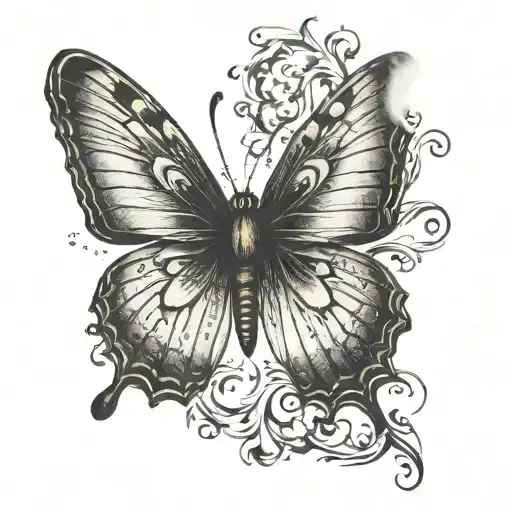 Butter Fly With Wings Of Fire