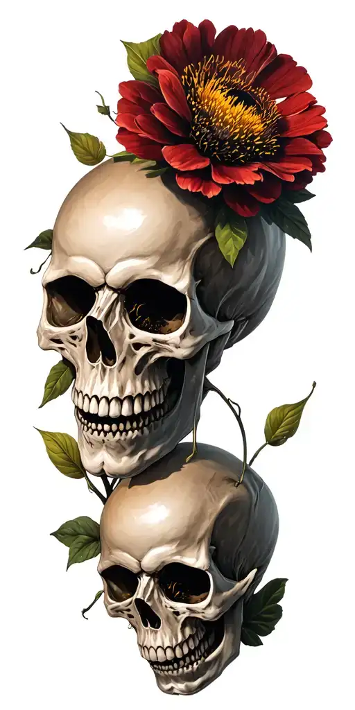 Evil Style Skullls And Dead Flowers