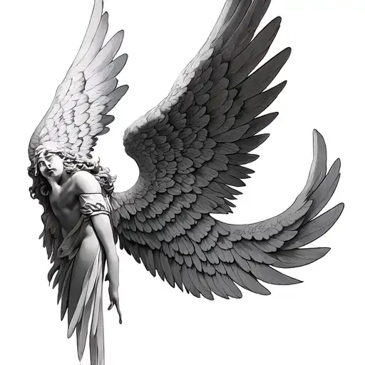 Angel Wings With The Roman Numerals Ii-xv-mmvii Under It