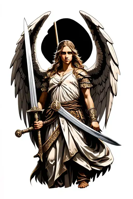 Warrior Angel Holding A Sword