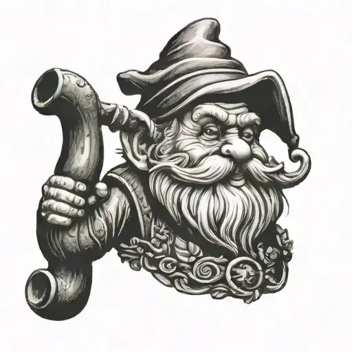 Garden Gnome With Pipe