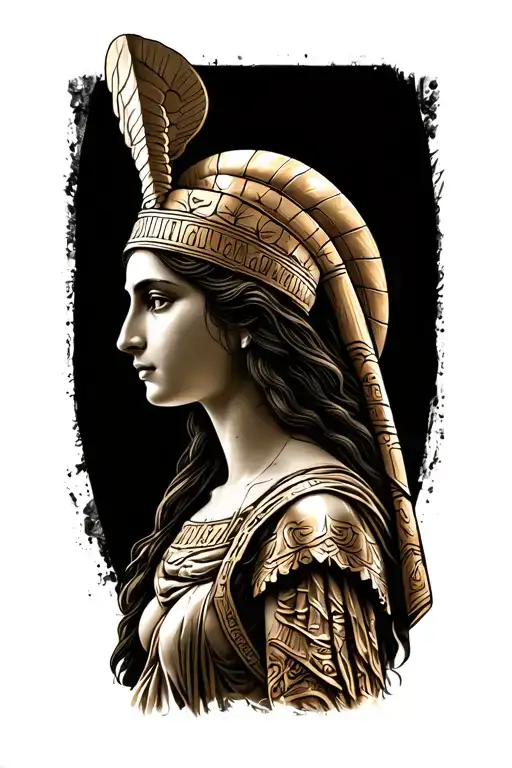 Goddess Athena With The Name