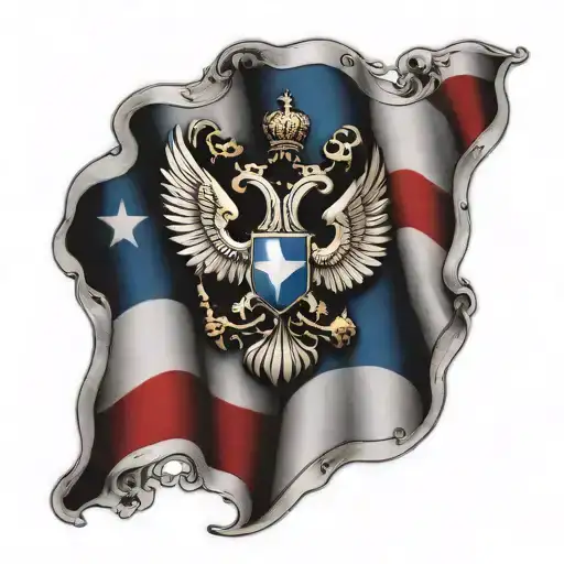 Russian Flag Into American Tattoo Design