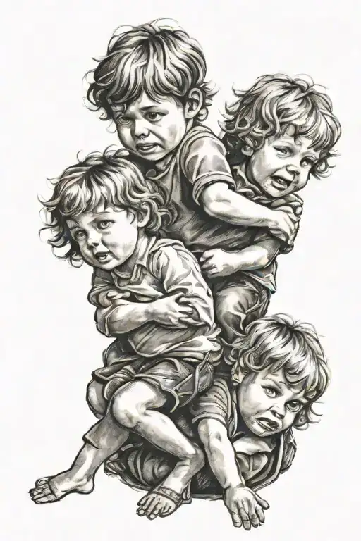 Three Children In Arms