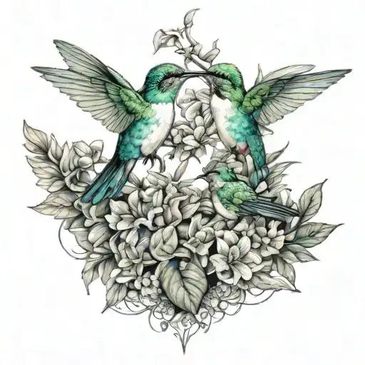 Humming Birds And Plants