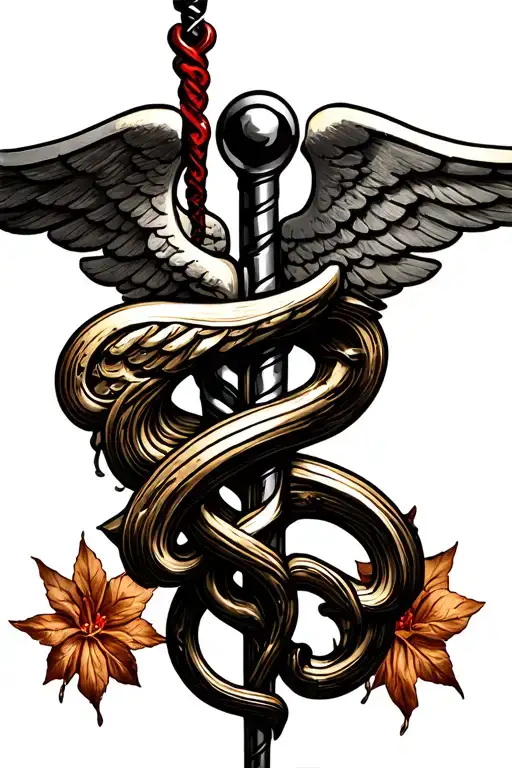 The Caduceus Staff For A Forearm