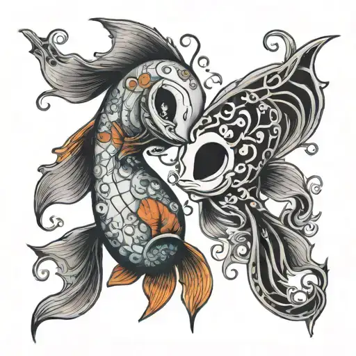 Jack And Sally Yin Yang Koi Fish