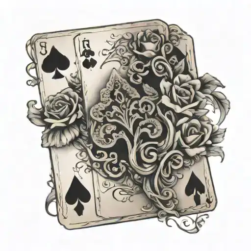 Playing Card Game With Triskel Symbol