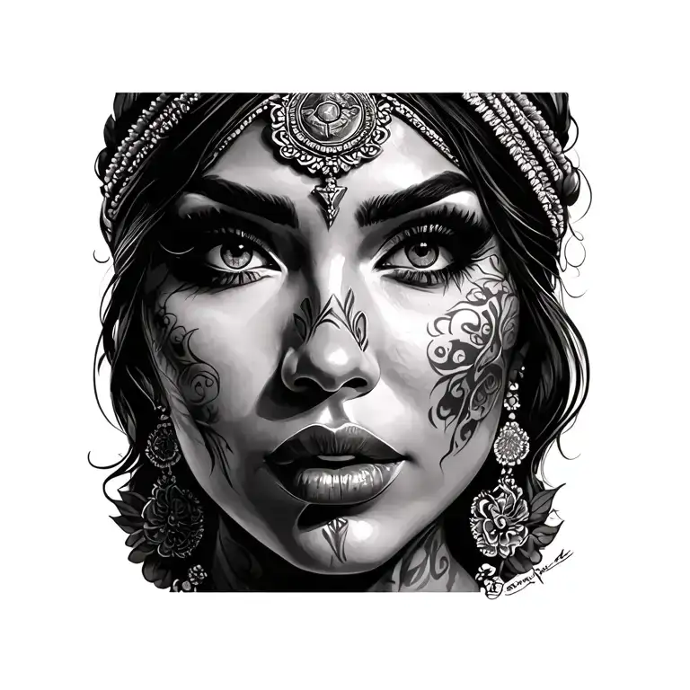 Chicano Tattoo Face Women