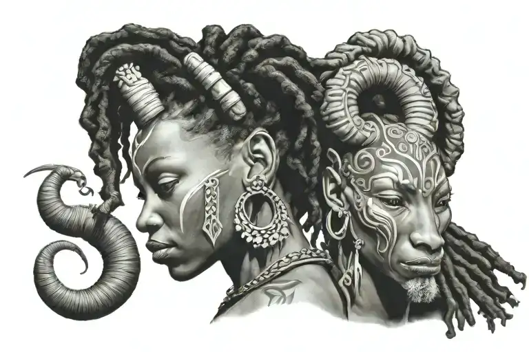 African Capricorn Women With Locs