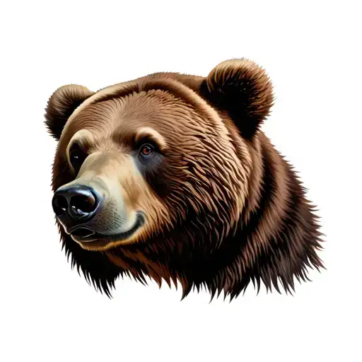Hyper Realistic Grizzly Bear Head